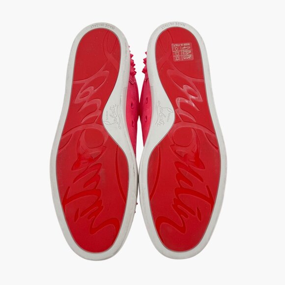 Christian Louboutin Vieira 2 Spike Sneakers Size 40 US 10 Pink Suede Low Top 79 - Picture 13 of 15